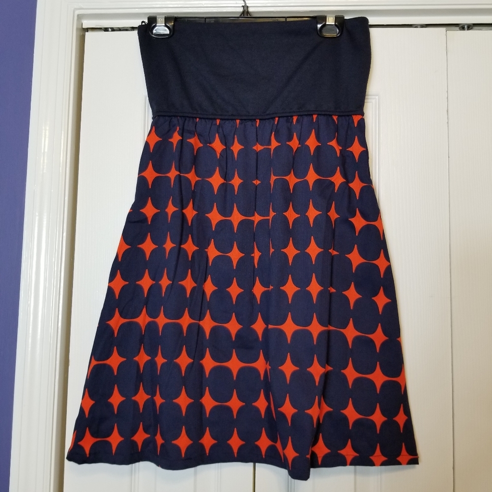 Judith March Strapless Network Pattern Print Dress